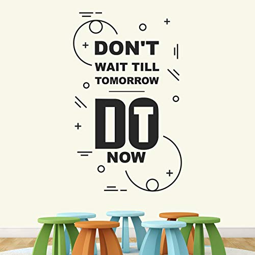 StickMe Do It Now Motivational Quote Wall Sticker | Inspirational Vinyl Decal for Office, Bedroom, Living Room, Kitchen & Study Room | Multicolour Self Adhesive Removable Wall Art (80x50 cm) - Image 1