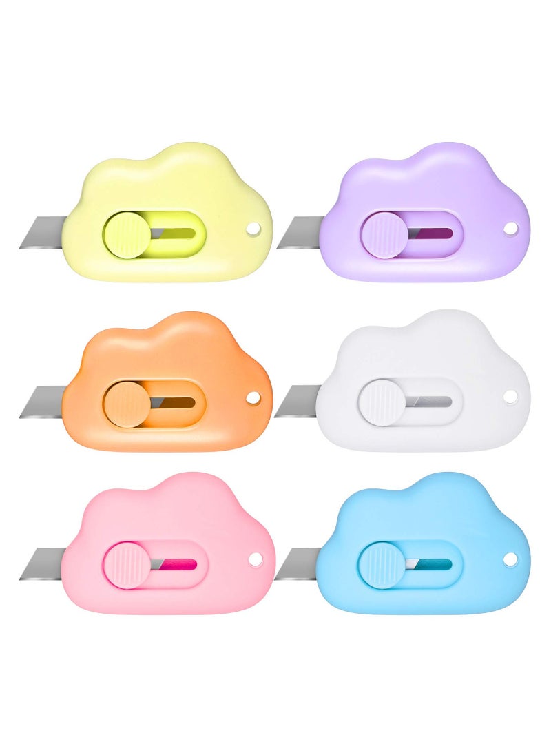 SUNSAR 6 PCS Cloud Mini Box Cutter, Letter Opener Envelope Slitter, Wrapping Paper Cutter  - Image 1