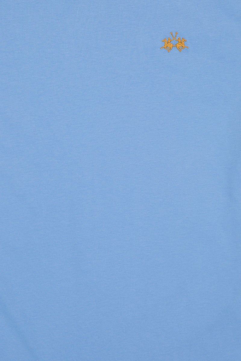 La Martina Men Crew Neck Short Sleeve Embroidered Logo T-Shirt, Light Blue - Image 5