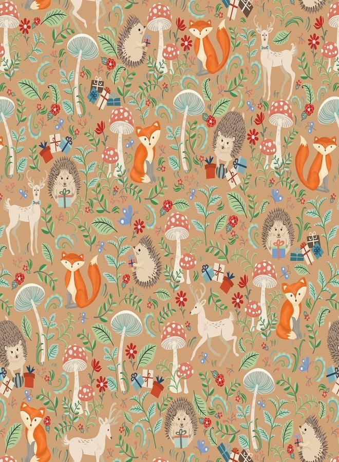 Jillson Roberts 6-Roll Count Baby Gift Wrap Available in 5 Different Designs, Krafty Fox - Image 1
