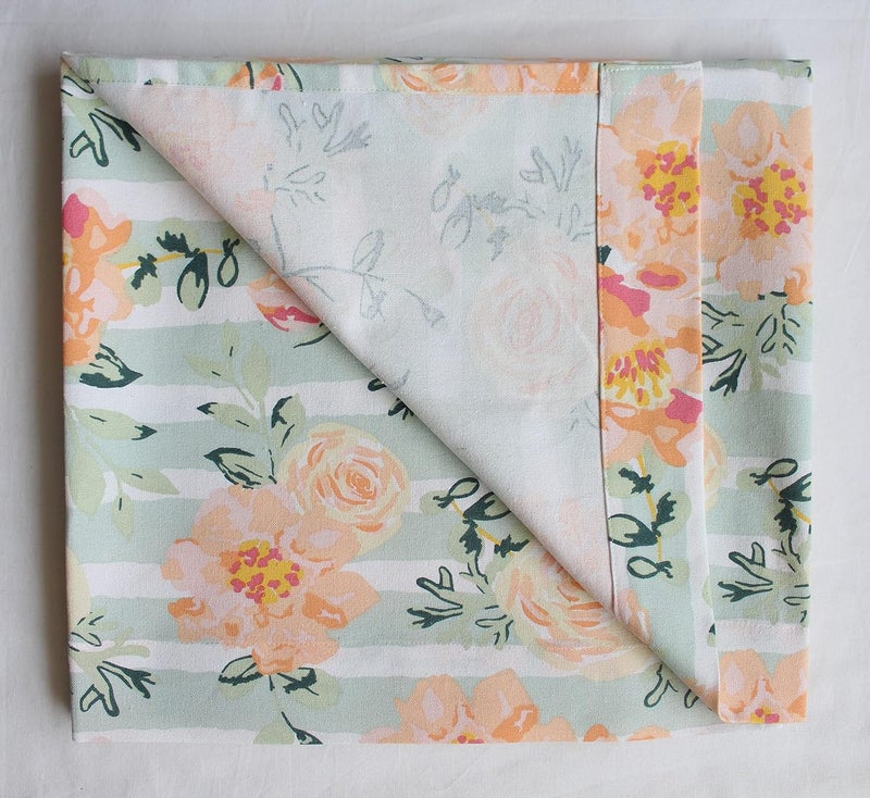 AIRWILL Cotton Orange Flower Floral Solid Pattern Door Curtains 214 7ft Length Orange Pack of 4 - Image 4