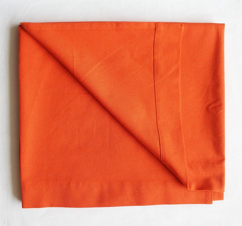 AIRWILL Cotton Orange Flower Floral Solid Pattern Door Curtains 214 7ft Length Orange Pack of 4 - Image 5