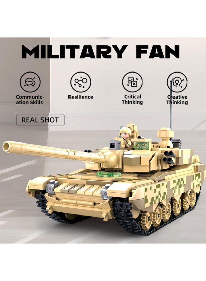 Sluban WW2 Army Tank, Inspired 99A 96B Main Battle Tank, 2 in 1 Military Tank, 2 Soldier Minifigures, Gifts for 7 8 9 10 12 Year Old Kids and Adults, Compatible with Lego Army Set, 893pcs - Image 5