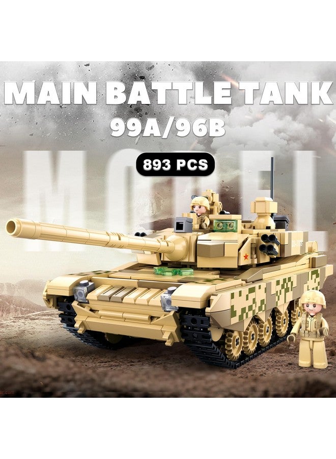 Sluban WW2 Army Tank, Inspired 99A 96B Main Battle Tank, 2 in 1 Military Tank, 2 Soldier Minifigures, Gifts for 7 8 9 10 12 Year Old Kids and Adults, Compatible with Lego Army Set, 893pcs - Image 2