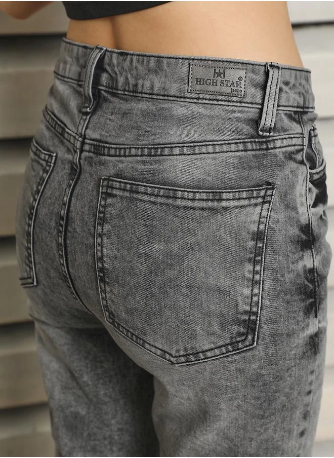 HIGH STAR High Rise Slim Fit Faded Jeans by Styli