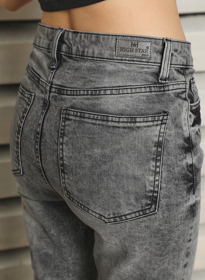 HIGH STAR High Rise Slim Fit Faded Jeans by Styli - Image 5