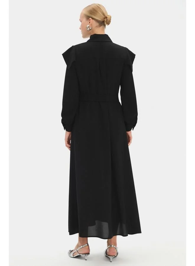 JUNE Belted Maxi Dress