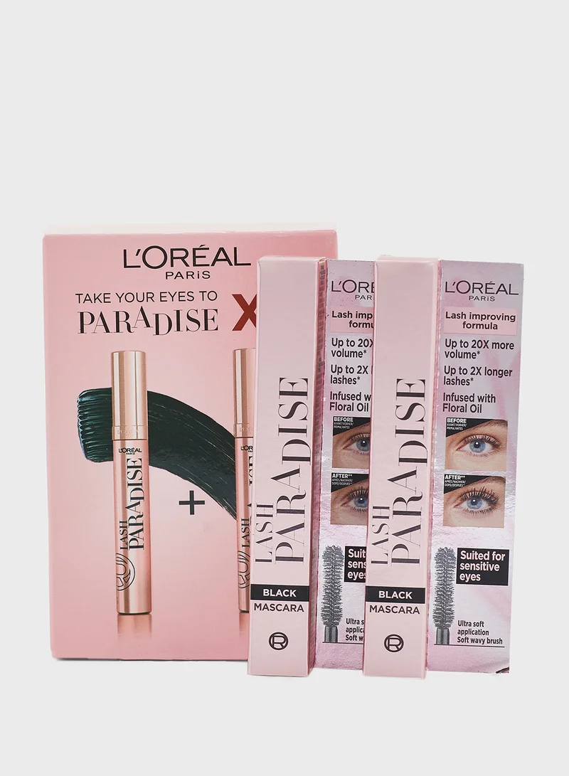 L'OREAL PARIS L'Oreal Paris, 2X Paradise Washable Mascara With Castor Oil - Suitable For Sensitive Eyes
