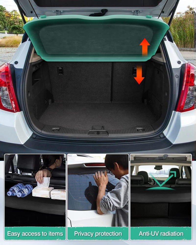 Powerty Cargo Cover for Buick Encore 2013-2016 - Trunk Security Shield Shade Black - Image 3
