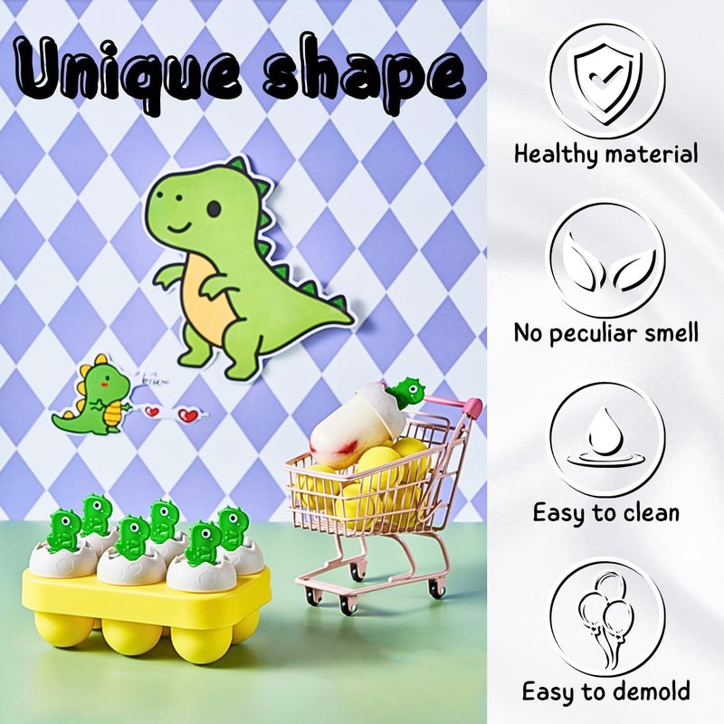 Barakah Popsicles Mold, Homemade Popsicles Mold, 6 Reusable Ice Pop Mold for Baby, Dinosaur Egg Popsicle Mold for Toddler, BPA-Free, Dishwasher-Safe - Image 2