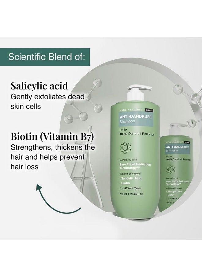 BARE ANATOMY - Expert Anti-Dandruff Shampoo | Up To 100% Dandruff Reduction | Targets Oily Scalp And Sheds Dry Flakes | 750 Ml - Image 1