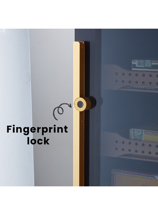 Hemingway (B4) Cigar electric Humidor, Dual‑Zone Smart Humidifier with Touchscreen & Digital Hygrometer, Wi‑Fi App Control, UV‑Protected Glass, Spanish Cedar Interior, Holds Up to 1200 units - Image 4