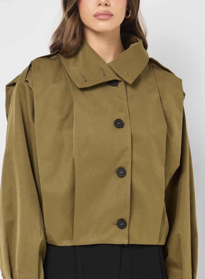 ELLA Cropped Jacket With Box Pleats - Image 3