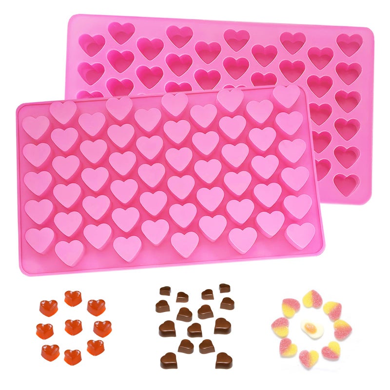 YCDMLJC 2 Pcs Heart Silicone Molds,Gummy Molds,Nonstick Food Grade Silicone,for Baking Chocolate Jelly Cake Candy - Image 1