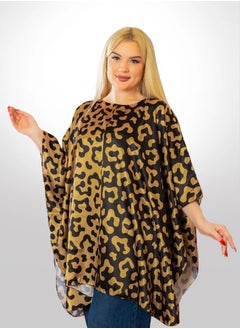 Zmurud Silky Satin Poncho - Printed  - Image 1