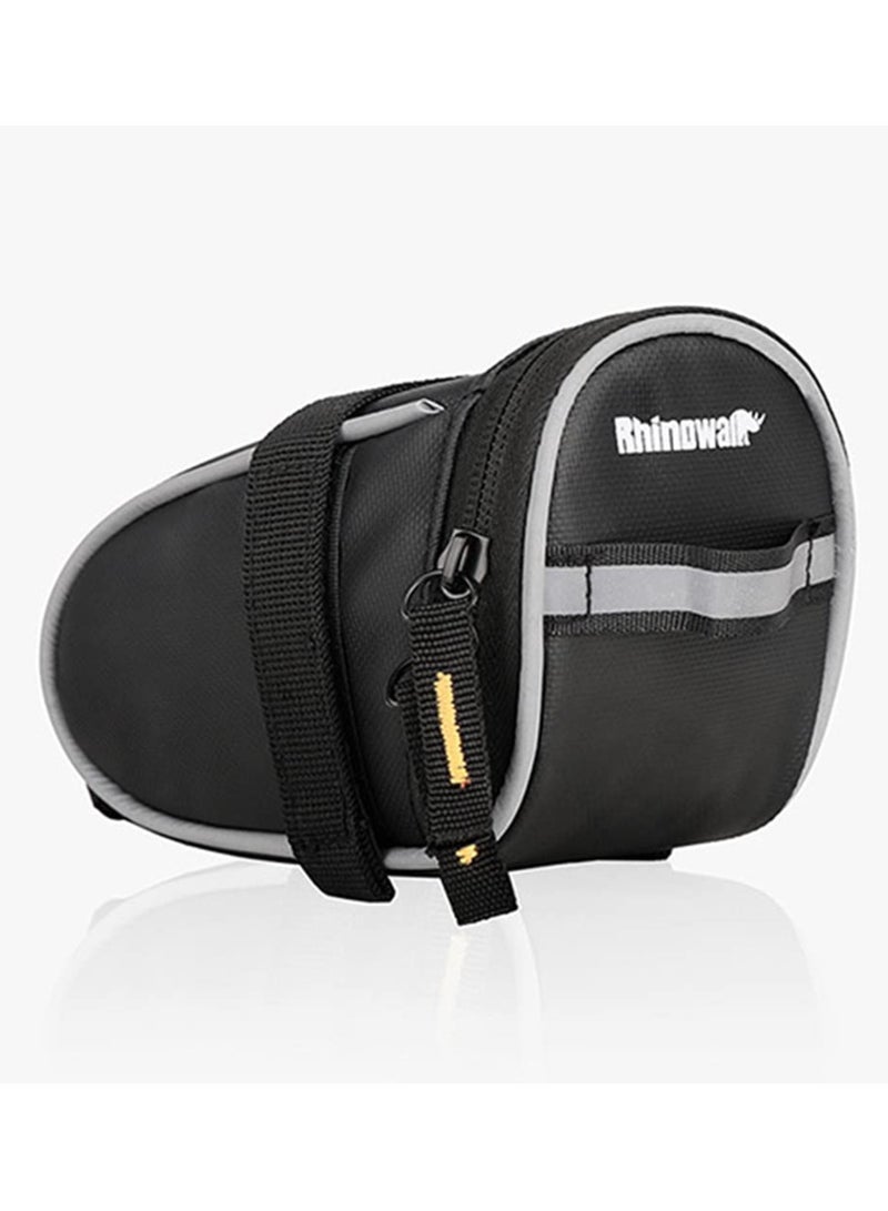 SYOSI 1PCS Road Bike Saddle Tail Bag for Tools, Mountain Bike Rear Bag with Saddle Attach Bicycle Inner Tube Storage Bag Compact Rear Bicycle Bag for Phone Cash, Mini Pump Outdoor Riding MTB Road Bike - Image 5