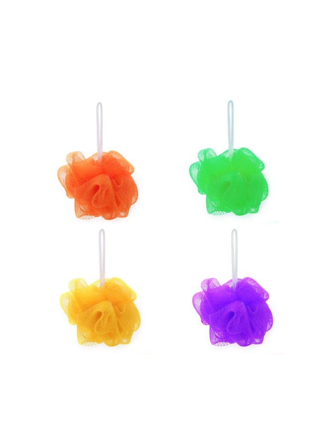 Bath Sponge Shower Loofahs Exfoliator Scrubber ball (20g/pcs) Mesh Pouf Bath Scrunchies Body Wash Puff (Set of 4)Random color - Image 1