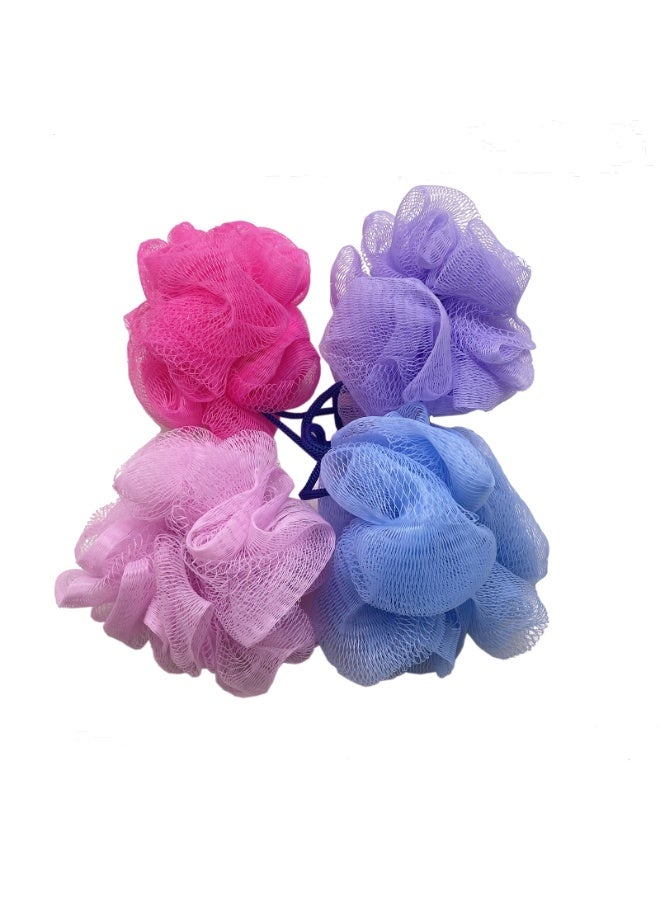 Bath Sponge Shower Loofahs Exfoliator Scrubber ball (20g/pcs) Mesh Pouf Bath Scrunchies Body Wash Puff (Set of 4)Random color - Image 5