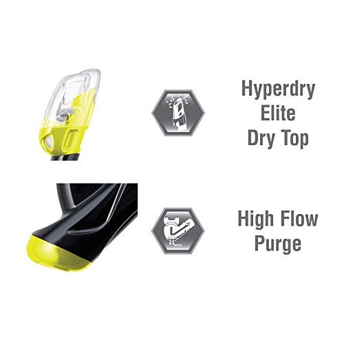 TUSA Sport Adult Imprex 3D Purge Mask and Dry Snorkel Combo, Black/Flash Yellow, UC-3325P-BKFY - Image 3