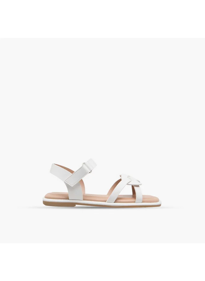 Flora Bella By Shoexpress Girls Strap Detail Sandals with Hook and Loop Closure
