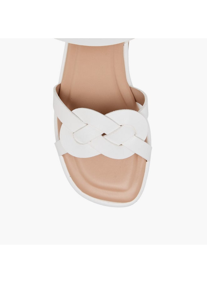 Girls Strap Detail Sandals with Hook and Loop Closure