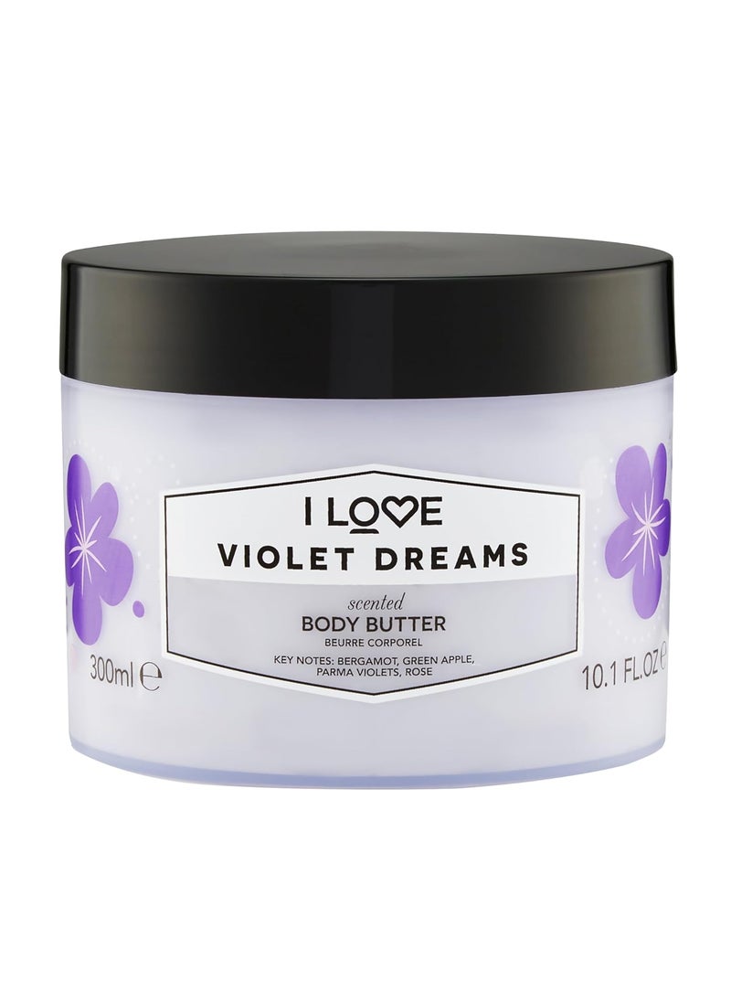 I LOVE - I Love Violet Dreams Scented Body Butter  Hydrating Body Butter for Dry Skin  Vitamin E and Aloe Vera  Shea Butter and Coconut Oil  101 oz - Image 1