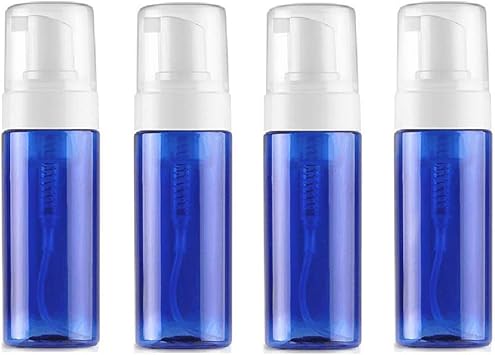 VASANA VASANA 4PCS 100ML33oz Empty Blue Plastic Foaming Dispenser Pump Bottles Storage Containers for Cosmetic Facial Cleanser Shampoo Shower Gel - Image 1