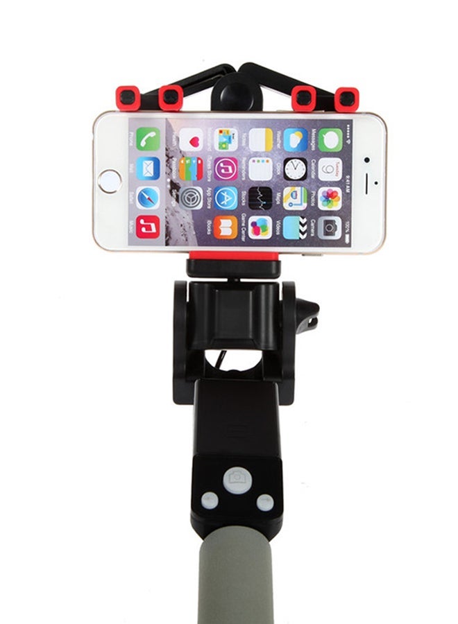 NIBEMINENT Panoramic 360 Rotating Bluetooth Selfie Stick Black/Red - Image 2