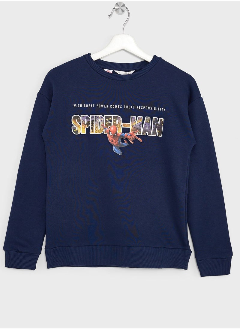 MANGO - Kids Spiderman Sweatshirt - Image 1