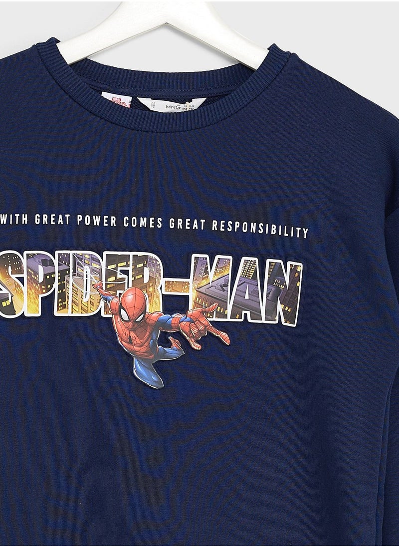MANGO - Kids Spiderman Sweatshirt - Image 1
