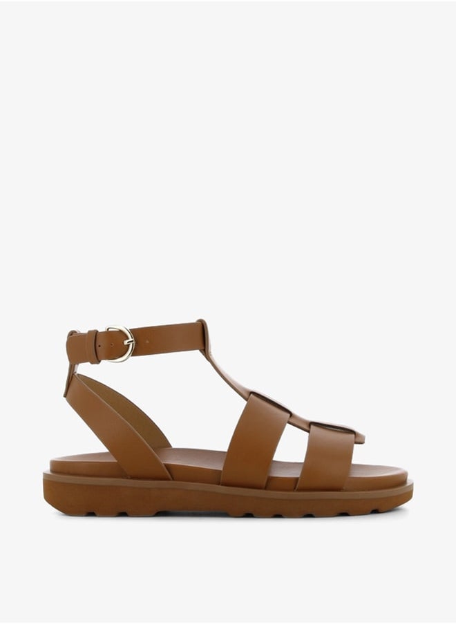 SJ - Women's Solid Gladiator Sandals with Buckle Closure - Image 1