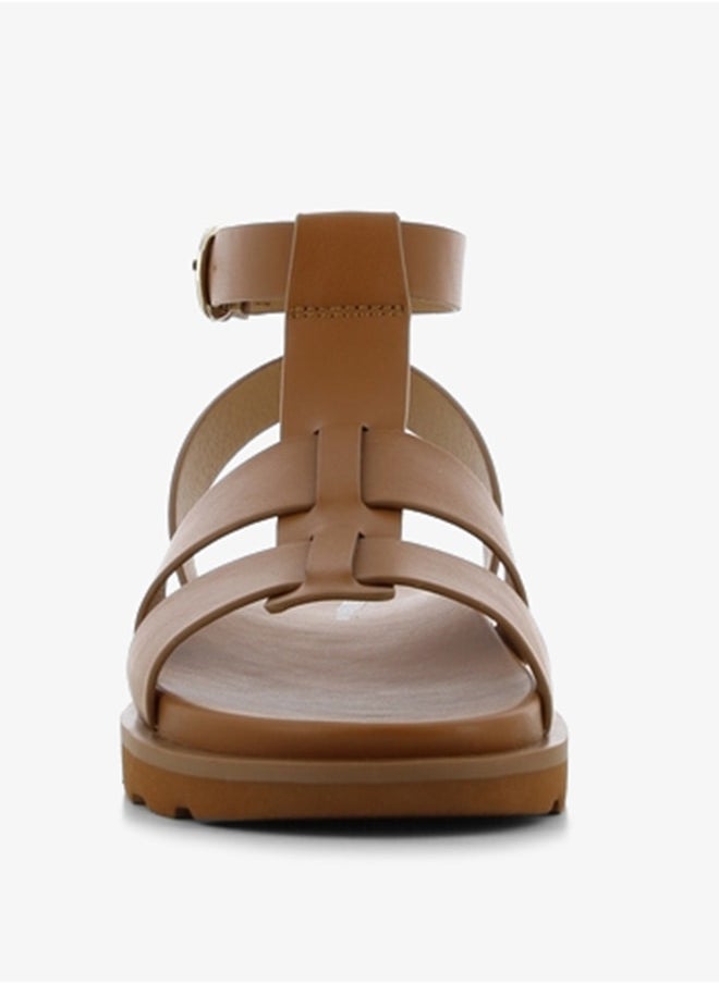SJ - Women's Solid Gladiator Sandals with Buckle Closure - Image 1