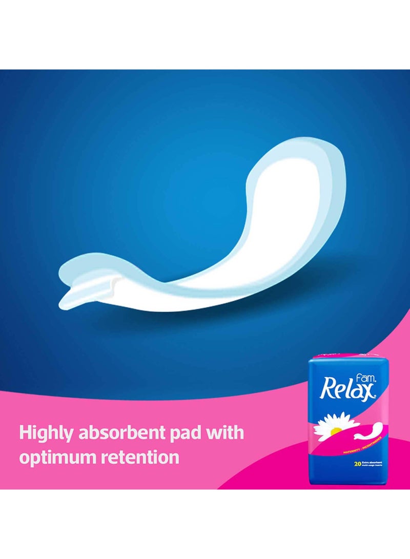 Fam Fam Relax Maternity & Incontinence Pads – 20 Extra Absorbent Pads  - Image 2