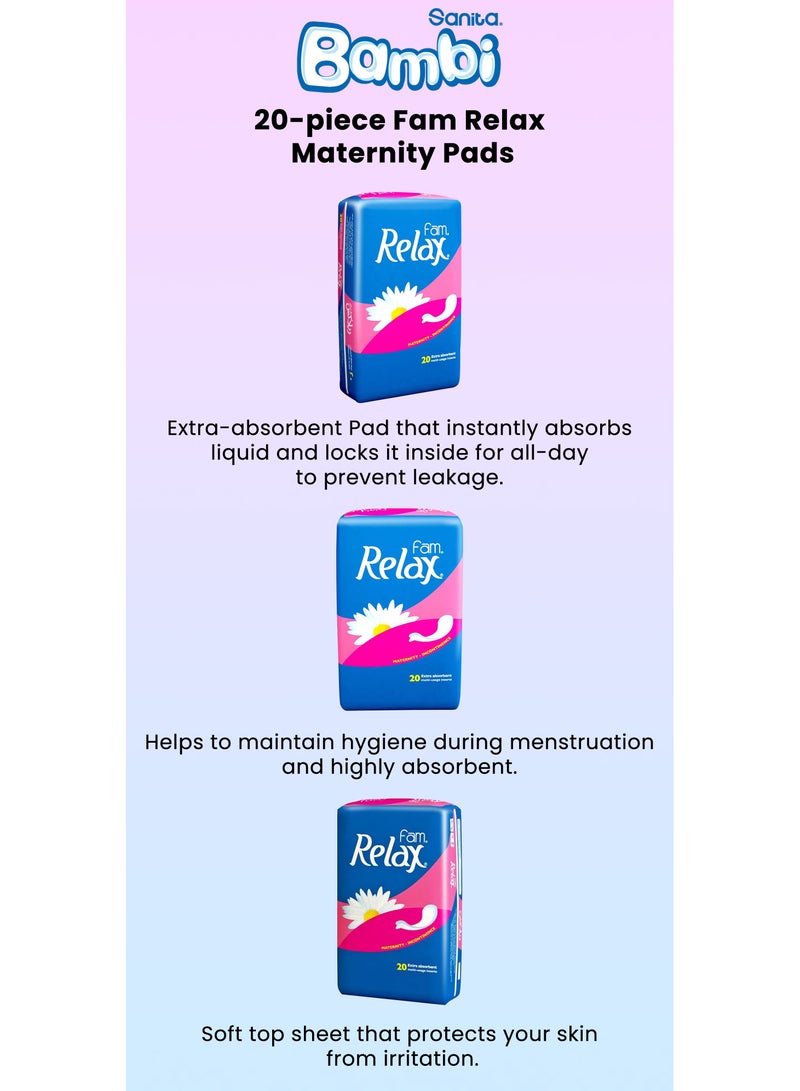 Fam Fam Relax Maternity & Incontinence Pads – 20 Extra Absorbent Pads  - Image 5