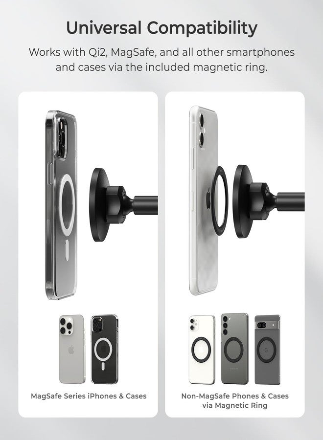iOttie iTap 3 Magnetic Dash & Windshield Mount Car Phone Holder with Magnetic Ring Adapter. Compatible with iPhone, Samsung Galaxy, Google Pixel, Huawei, LG, and All Qi Compatible Smartphones - Image 2
