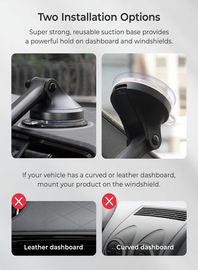 iOttie iTap 3 Magnetic Dash & Windshield Mount Car Phone Holder with Magnetic Ring Adapter. Compatible with iPhone, Samsung Galaxy, Google Pixel, Huawei, LG, and All Qi Compatible Smartphones - Image 3