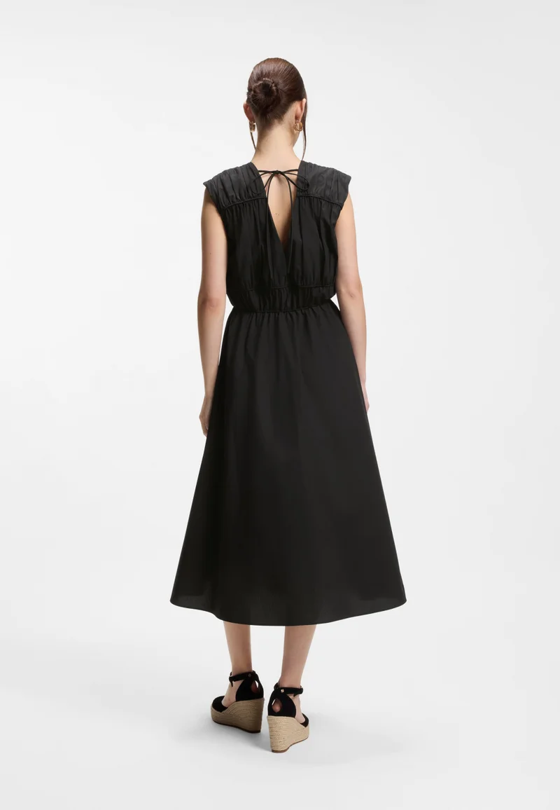 بوس Cotton-poplin dress with gathered details