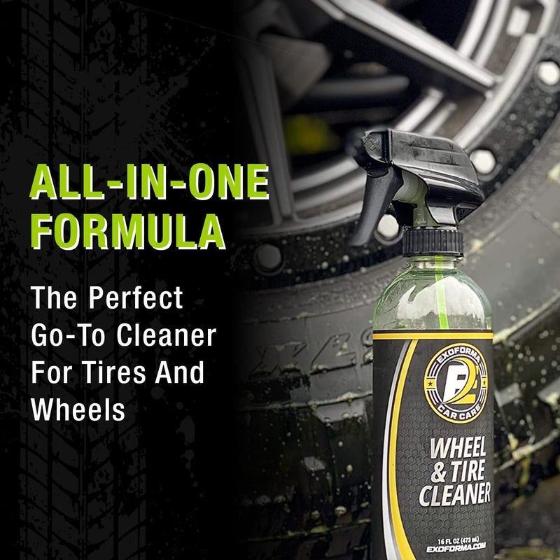 ExoForma Wheel & Tire Cleaner - Removes Built-Up Brake Dust, Dirt & Grime - Improves Dressing Performance - 2-in-1 Formula - Chosen by Pros (16 FL Oz) - Image 1