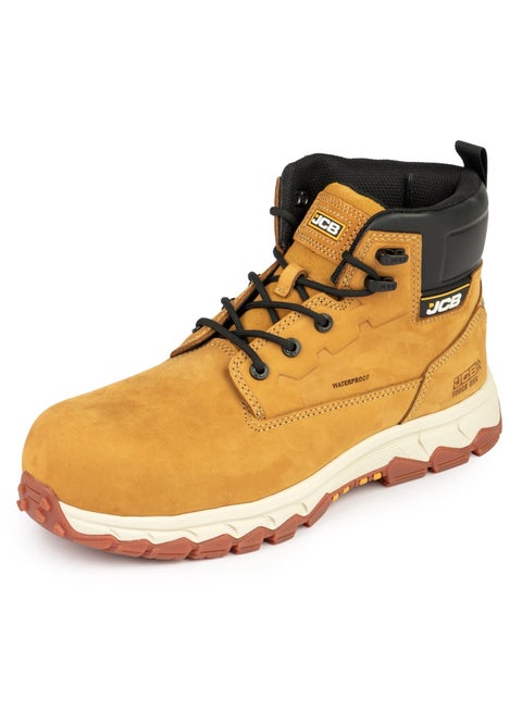 Classic 6 Inch Safety Boot – Alloy Toe, Waterproof, Puncture Resistant, Anti-Static, Oil & Slip Resistant | Certified Safety Shoe | JCB-002D – Honey