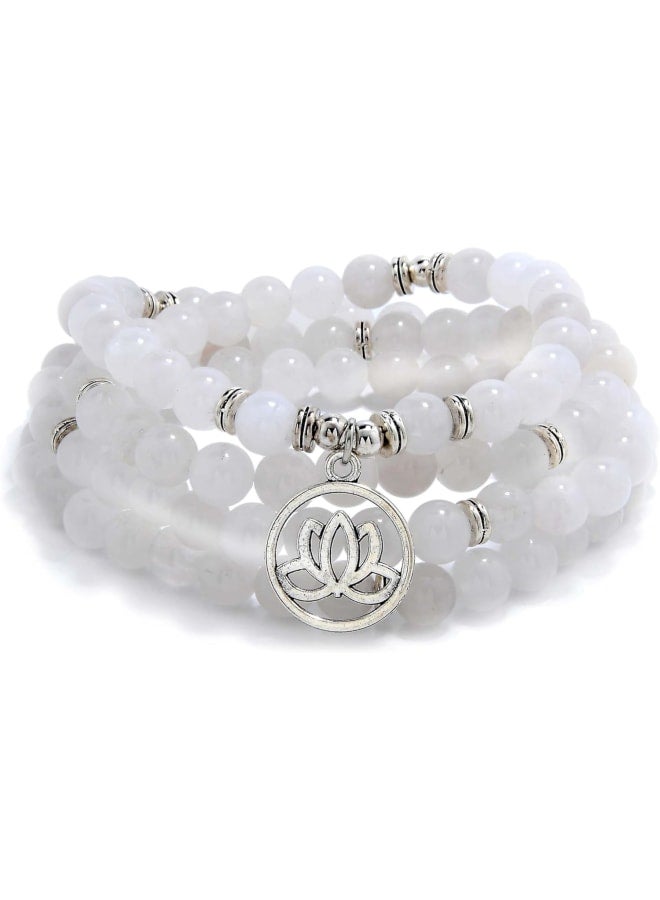 Lotus Flower Gifts Mala Beads 108 Healing Bracelet Necklace Meditation Accessories  - Image 1