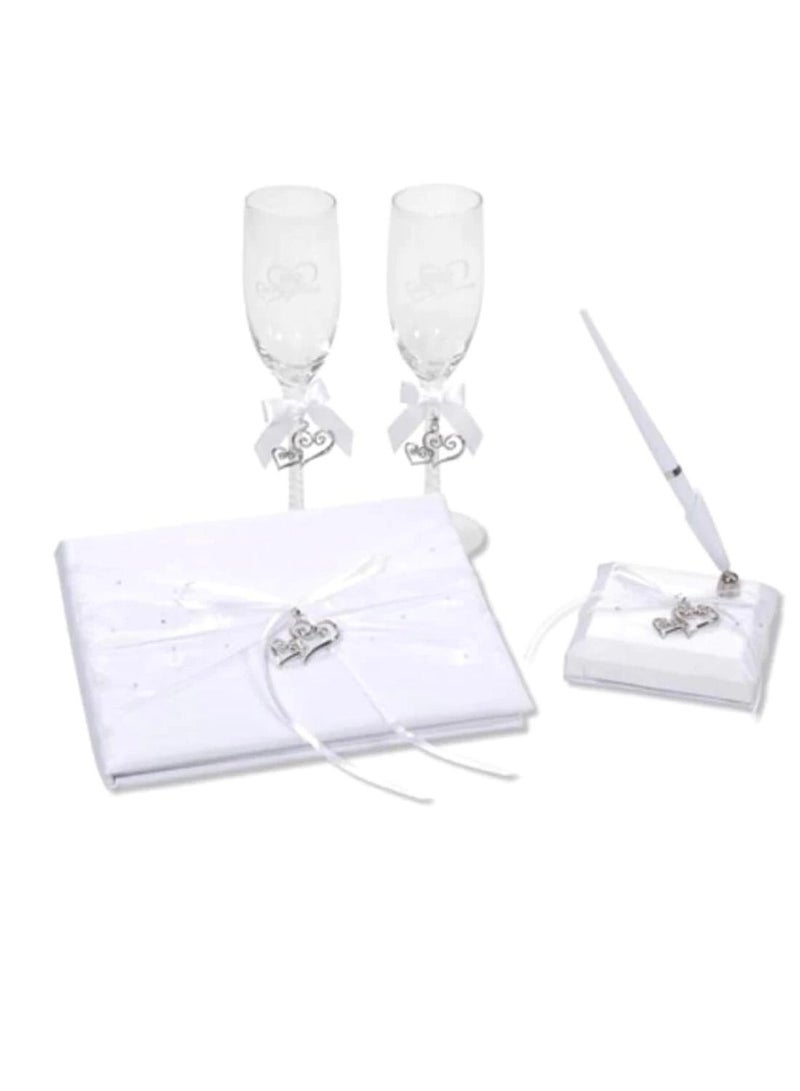Guest Book Set Rhinestone Heart Charm - Image 3