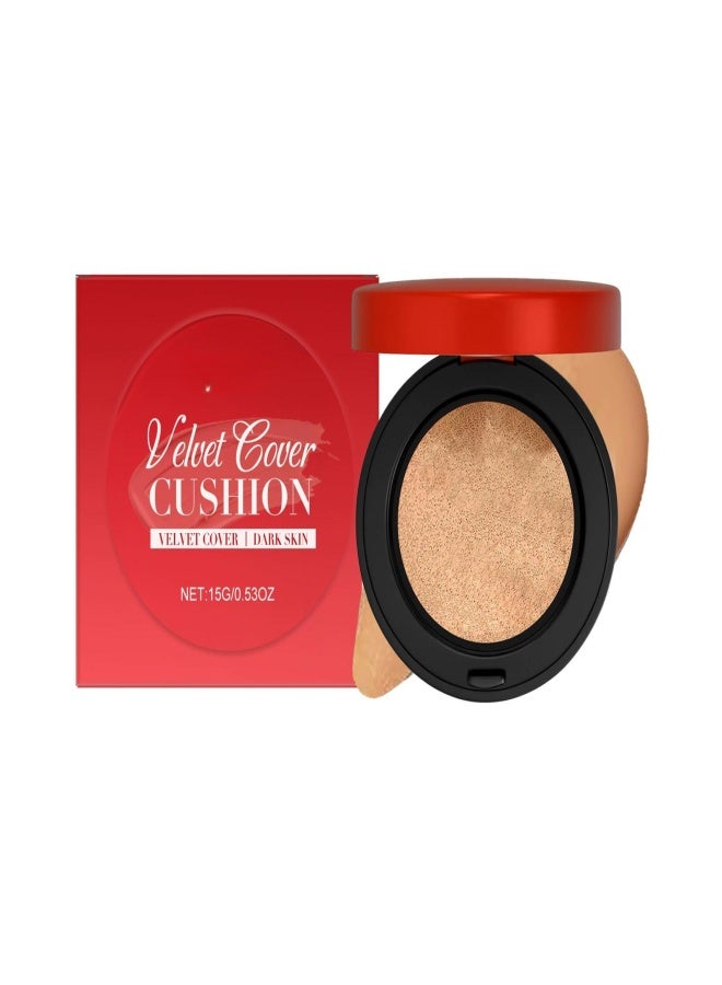 zephoco Moisturizing concealer cushion with velvet texture creates a soft and flawless base makeup     Dark skin - Image 1