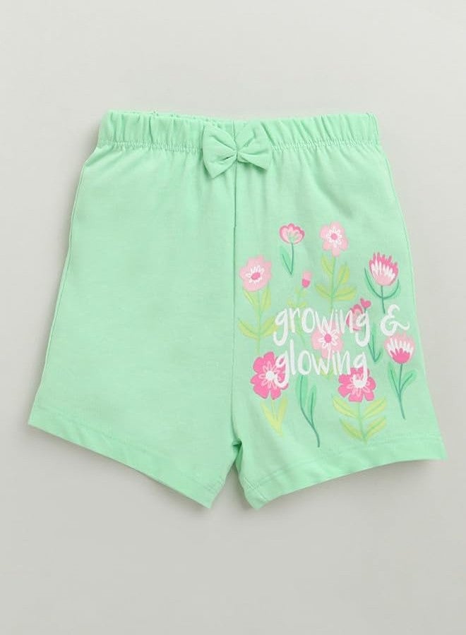 BUMZEE شورتات قطنية للبنات من بامزي، طول فوق الركبة، عبوة من 3 قطع، لون كحلي ووردي - من 6 إلى 12 شهرًا (Peb10443C-nbl) - Image 2