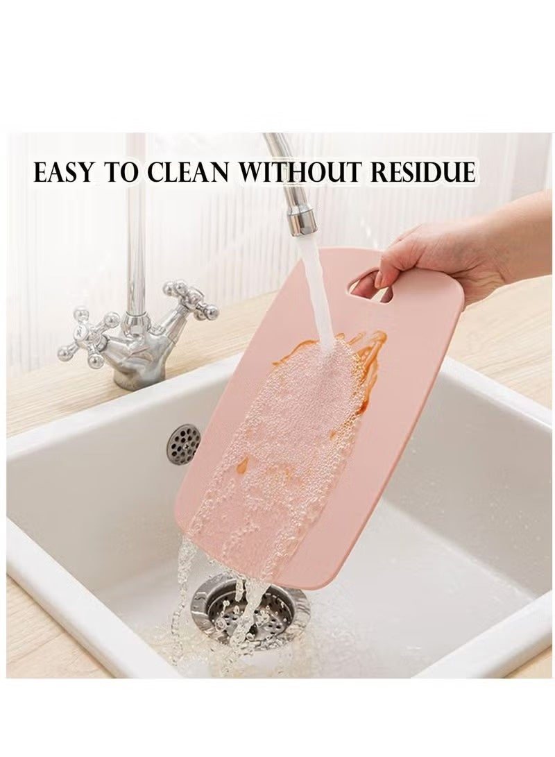 هومستر 3 جهاز كمبيوتر شخصي لوحة القطع، لوحات القطع البلاستيكية ضد الانزلاق وغسالة الصحون آمنة، لوحات قطع الصف الغذائي مجموعة للفواكه واللحوم والخضروات، الوردي - Image 5