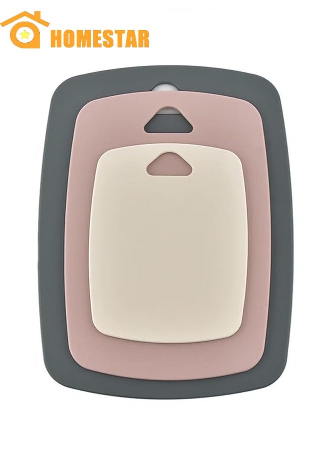 هومستر 3 جهاز كمبيوتر شخصي لوحة القطع، لوحات القطع البلاستيكية ضد الانزلاق وغسالة الصحون آمنة، لوحات قطع الصف الغذائي مجموعة للفواكه واللحوم والخضروات، الوردي - Image 1