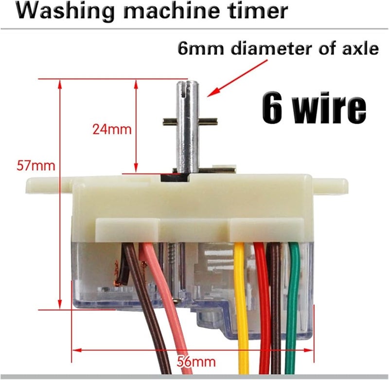 MiJob 6 Wire 180 Degree Washing Machine Timer Switch For Semi Automatic Double Cylinder - Image 4