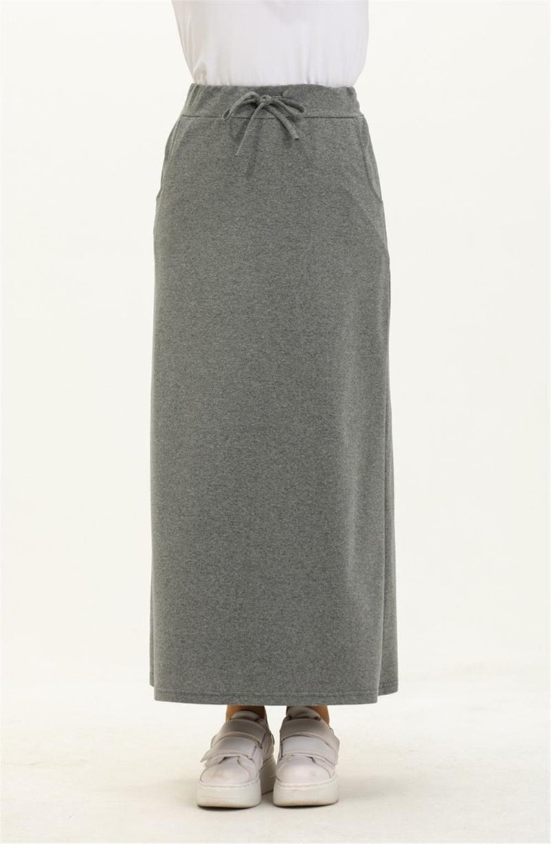 Bwest Waist Tied Pocket Sports Skirt - 0152 - Anthracite  - Image 4