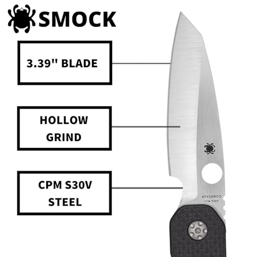 Spyderco سكين سبايدركو سمك بريميوم فليبر بطول 3.45" بشفرة من فولاذ CPM S30V مجوفة ومقبض من ألياف الكربون G-10 - حافة عادية - C240CFP - Image 3