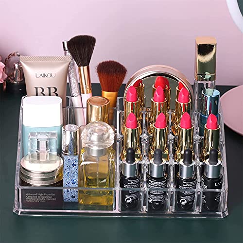 Styxon Clear 16 Slots Acrylic Cosmetic and Makeup Palette Organizer | Audrey Collection, 8.75 X 5 X 3.12 in - Image 2