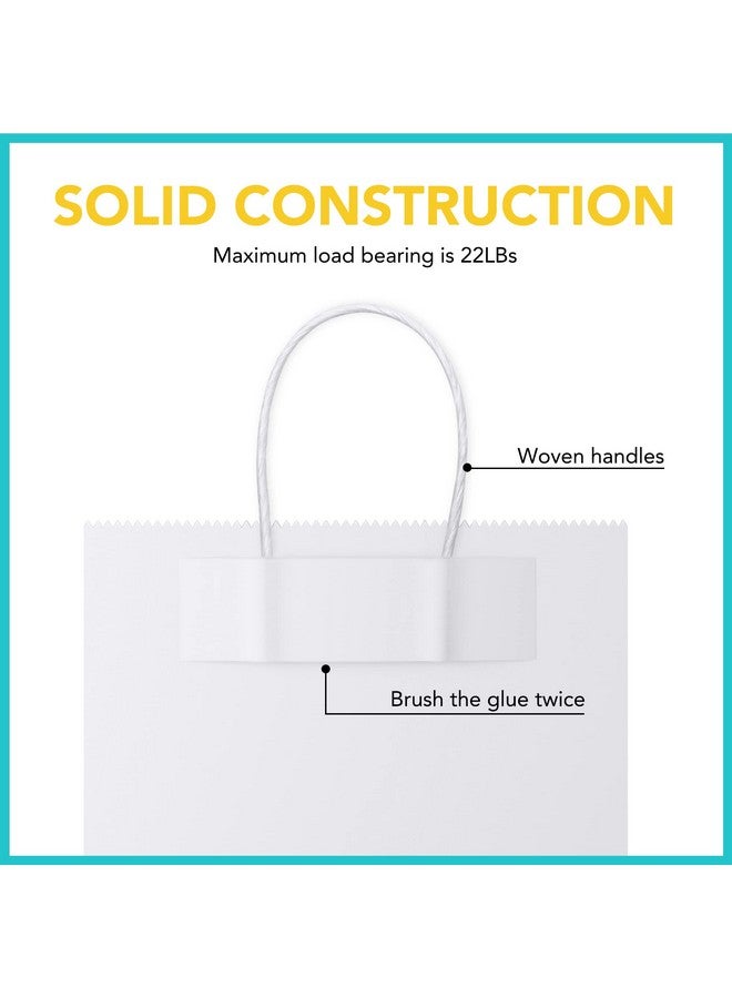 MESHA Gift Bags White Paper Bags 50Pcs 16X6X12 Inches Kraft Paper Bags With Handles Bulkshopping Bags For Grocery Merchandiselarge Recycled Paper Bagsretail Bags For Small Business - Image 4